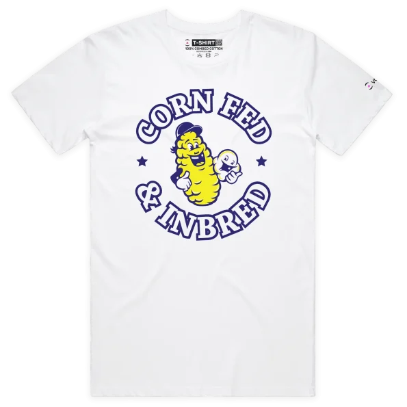 White Male Your Corn Fed and Inbred T-Shirt design VOICEART