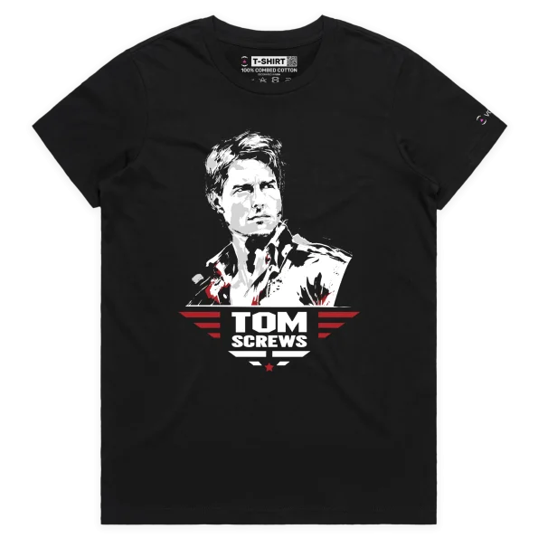 Black Female ‘Tom Screws’ - Take On Tom Cruise’s Name designT-Shirt VOICEART