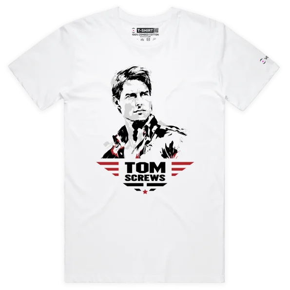 White Male ‘Tom Screws’ - Take On Tom Cruise’s Name designT-Shirt VOICEART