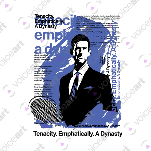 White watermark Classy Novak Djokovic Premium Graphic VOICEART