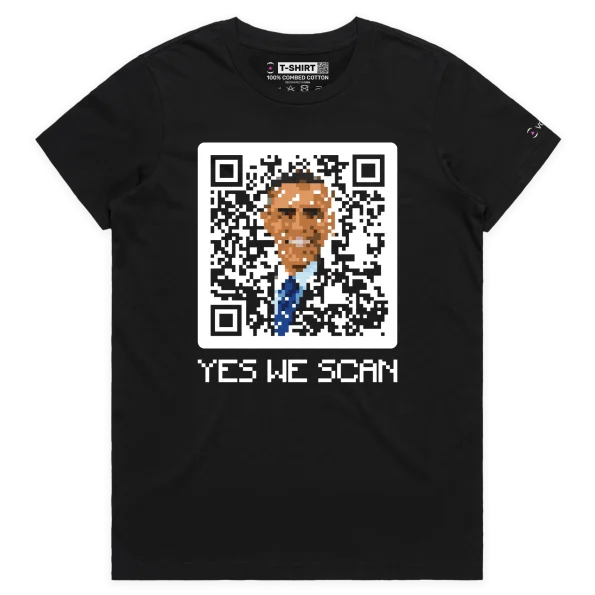 Black Female Barack Obama And Beeping QR Code Premium T-shirt design VOICEART