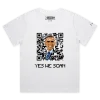 White Female Loose Barack Obama And Beeping QR Code Premium T-shirt design VOICEART