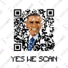 White watermark Barack Obama And Beeping QR Code Premium design VOICEART