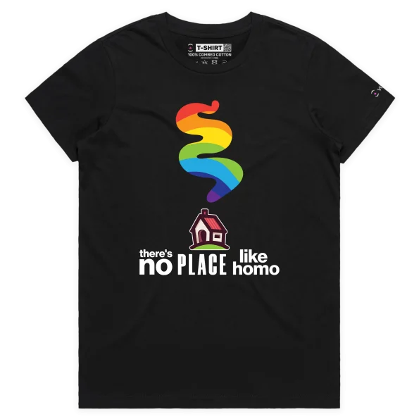 Black Female ‘There’s No Place Like Homo’ T-shirt design VOICEART