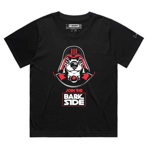 Black Female Loose Darth Vader Dog ‘Join The Bark Side’ T-Shirt design VOICEART