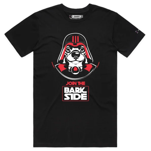 Black Male Darth Vader Dog ‘Join The Bark Side’ T-Shirt design VOICEART