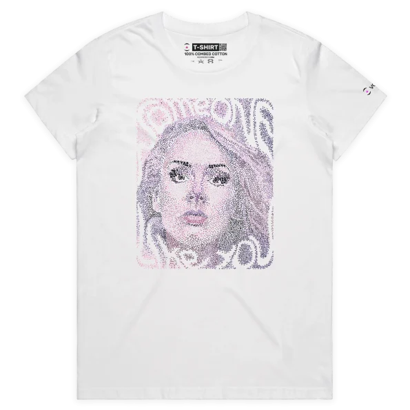 White Female Grammy Award Singer Adele Premium Graphic T-Shirt Design VOICEART