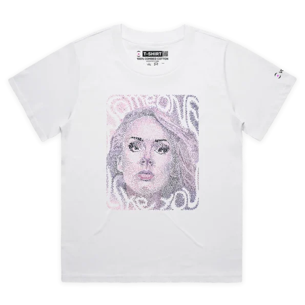 White Female Loose Grammy Award Singer Adele Premium Graphic T-Shirt Design VOICEART