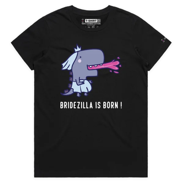 Black Female Bridezilla at the Wedding Funny Couples T-Shirt VOICEART