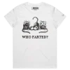 White Female Who Farted Smelly Cats Funny Animals T-Shirt Design VOICEART