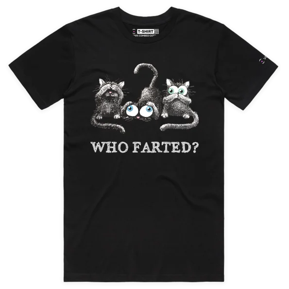 Black Male Who Farted Smelly Cats Funny Animals T-Shirt Design VOICEART