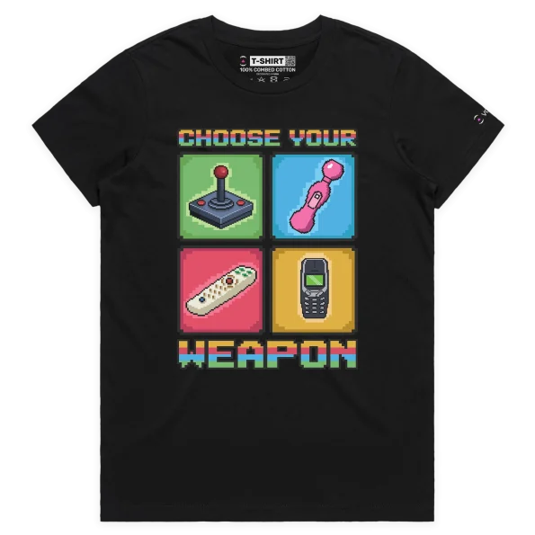 Black Female Choose Your Weapon Funny Premium T-shirt Design VOICEART