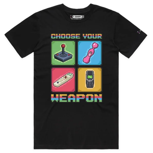 Black Male Choose Your Weapon Funny Premium T-shirt Design VOICEART