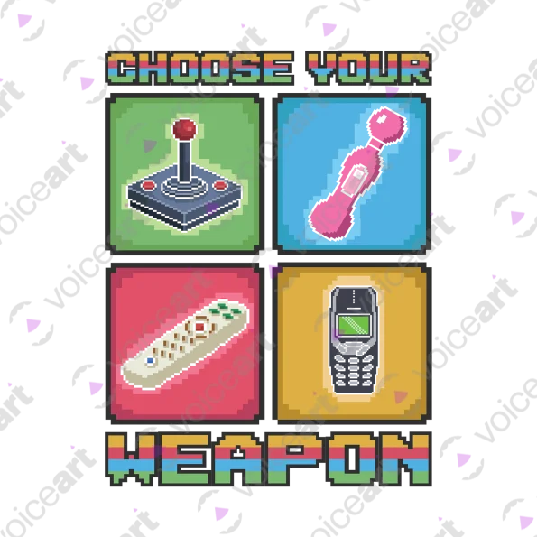 Black Watermark Choose Your Weapon Funny Premium Design VOICEART