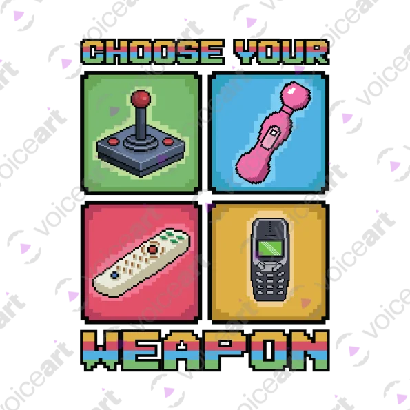 White Watermark Choose Your Weapon Funny Premium Design VOICEART